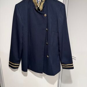 Elegant Navy Blue Jacket with Skirt Lew Magram